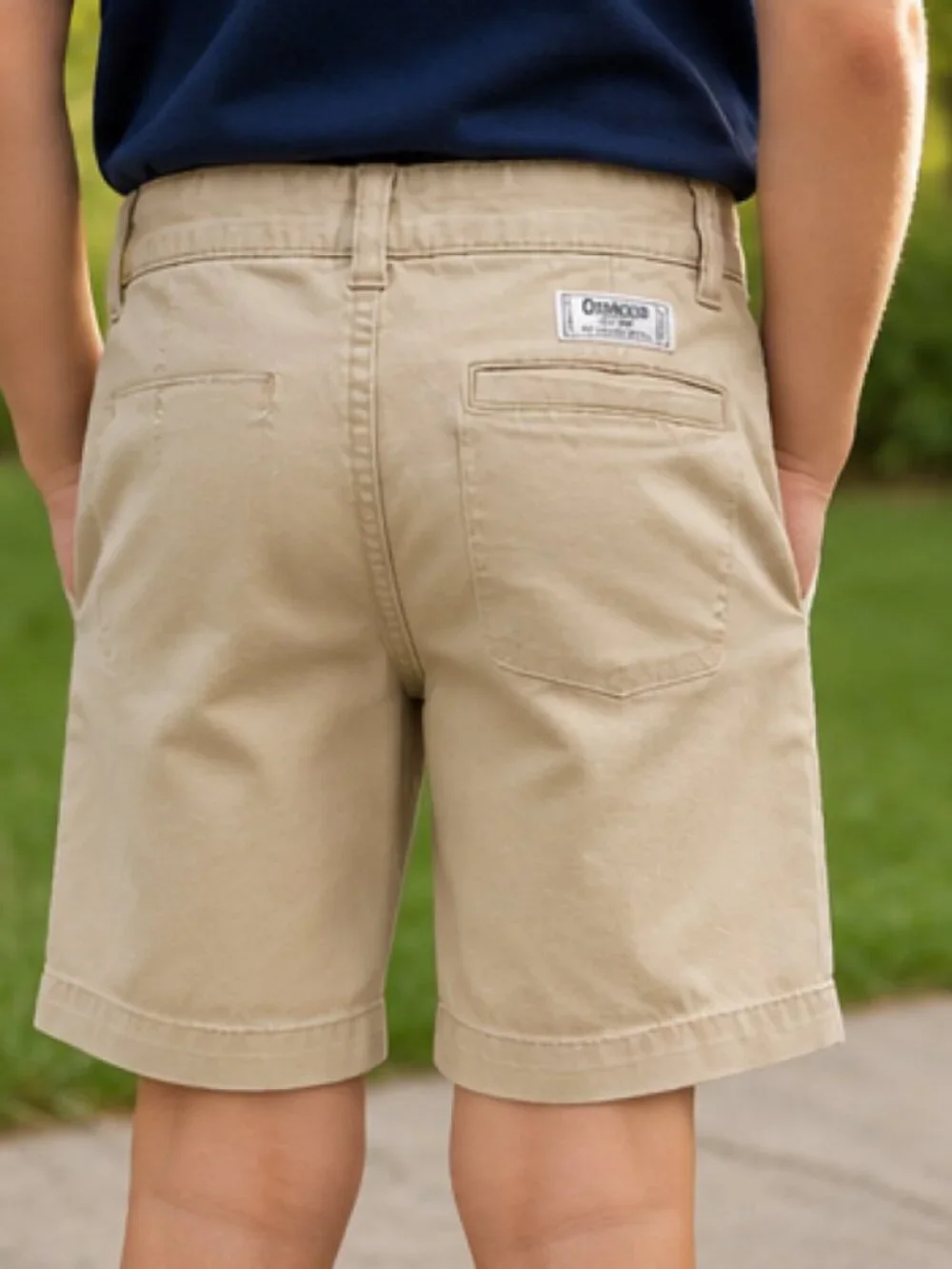 OshKosh - Boys Size 8 Khaki Shorts Adjustable Waist Casual Chino